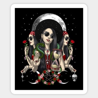 Hecate Triple Moon Goddess Sticker